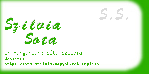 szilvia sota business card